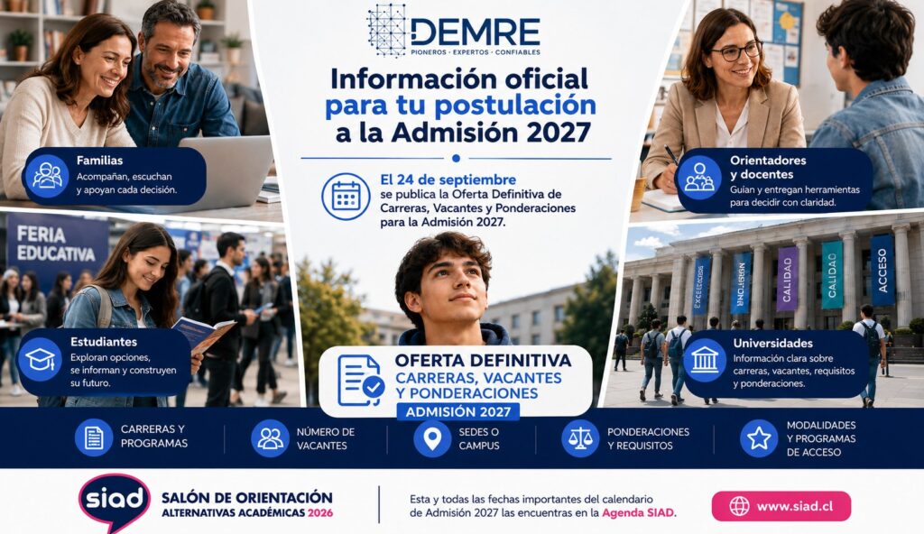 Todo lo que debes saber sobre la Oferta Definitiva de Carreras para la Admisión 2027
