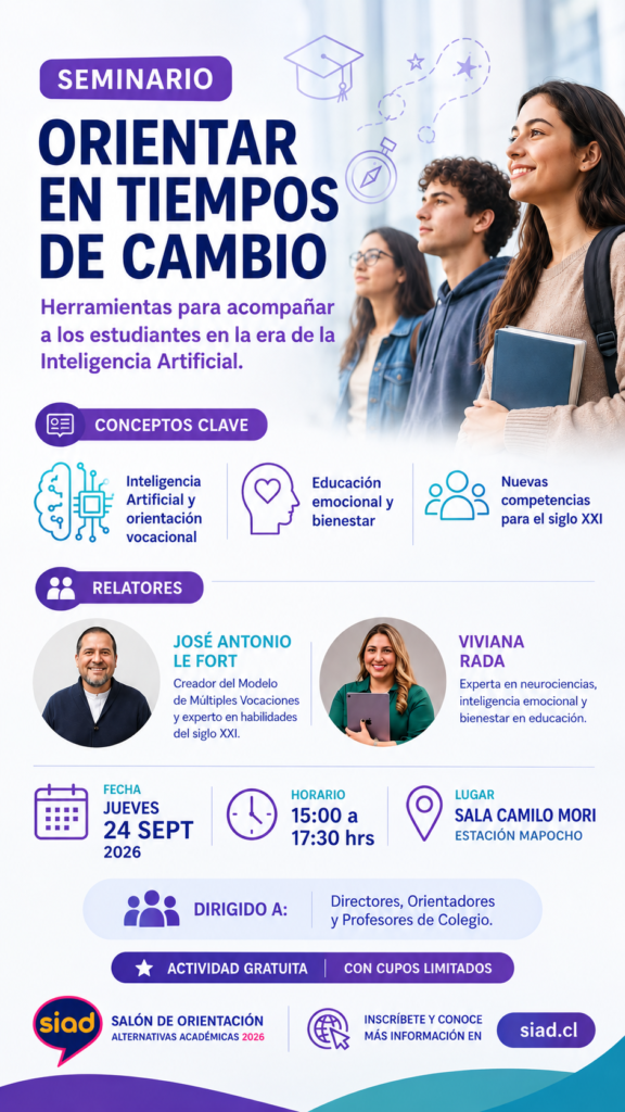 SIAD amplía su aporte a la comunidad educativa con un Seminario para Orientadores y Directivos